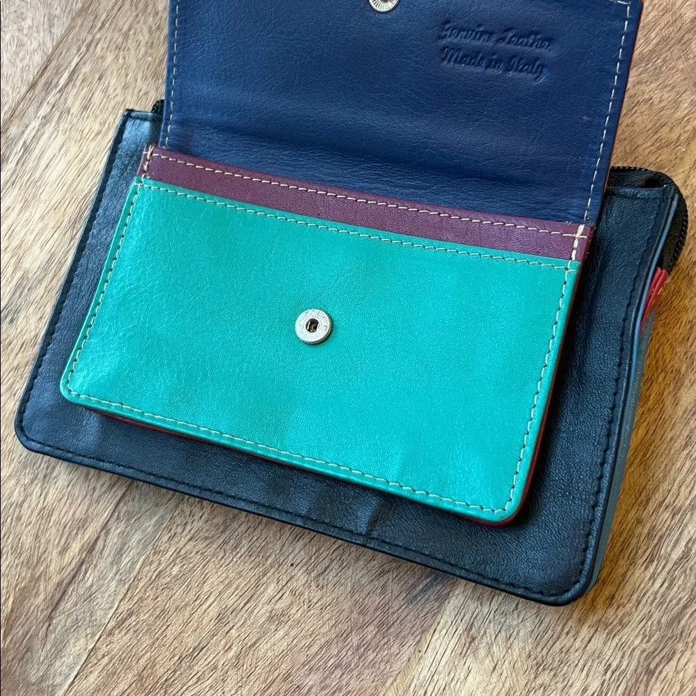 Multi Color Italian Leather Belt Wallet